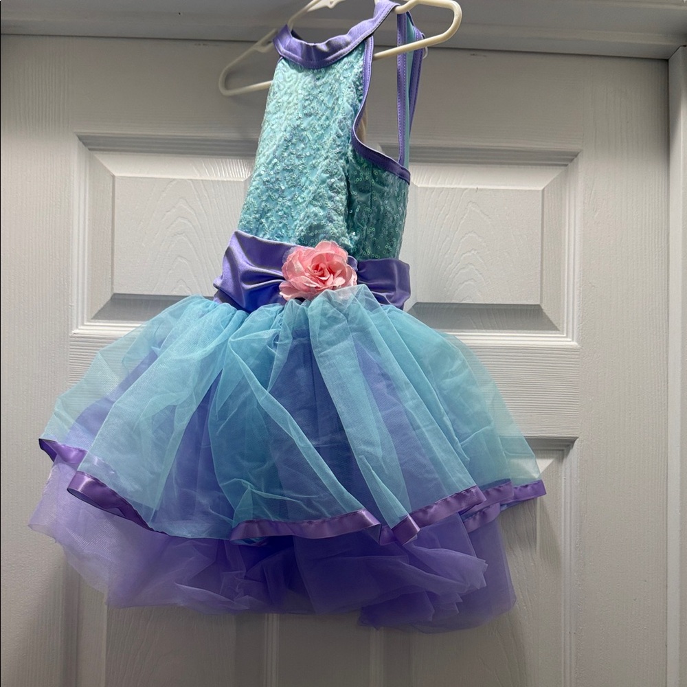 Kids Mermaid Costume with Blue and Purple Tulle